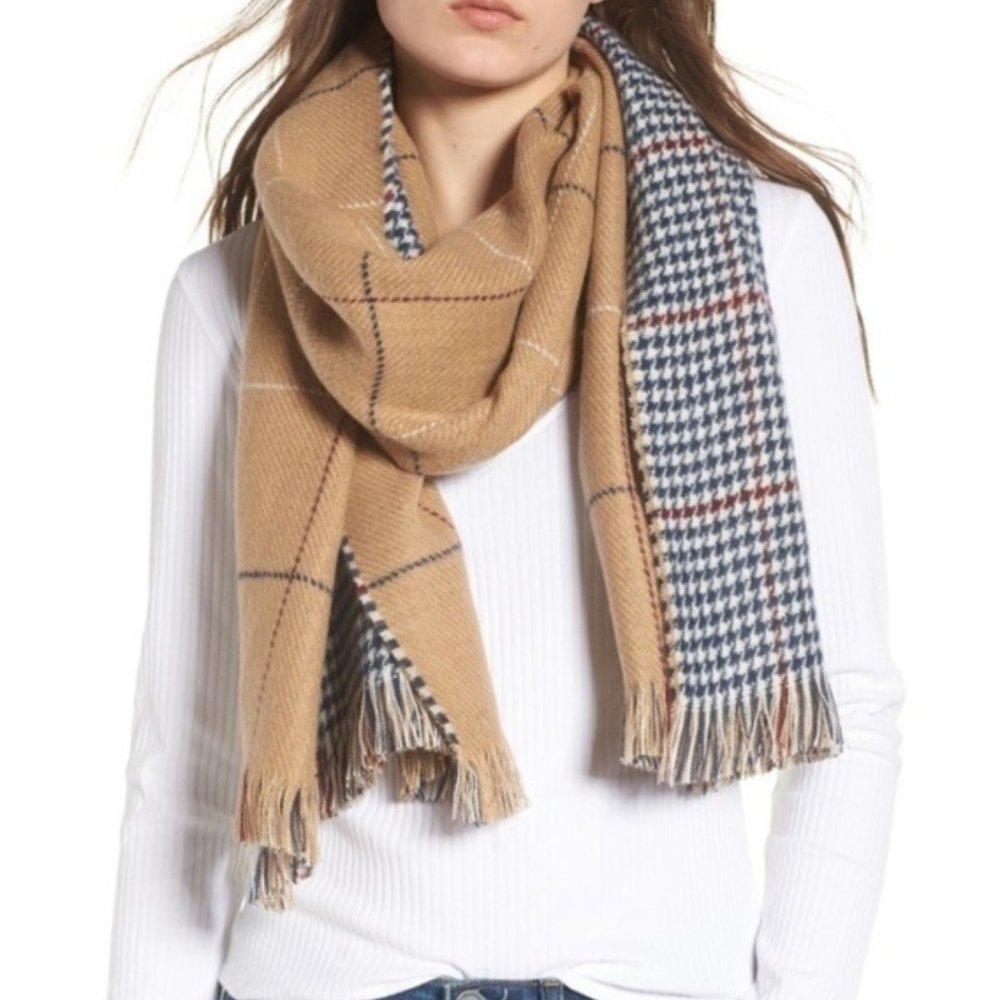 🔴SALE! NWT BP Reversible Houndstooth & Grid Scarf